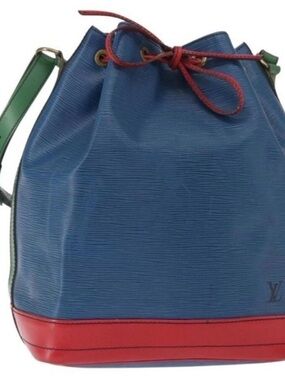 Authentic LOUIS VUITTON Epi Tricolor Noe Shoulder Bag Blue Red Green M44082 LV